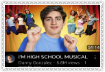 stamp with the thumbnail of danny gonzalez's 'I'm high school musical' video'